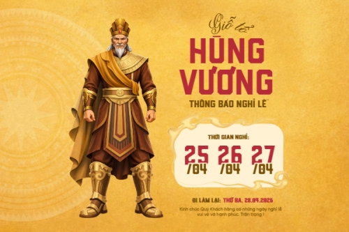 Thông báo nghỉ lễ Giỗ tổ Hùng Vương 2026