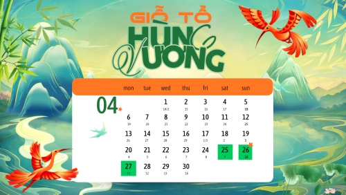 Lịch nghỉ lễ Giỗ Tổ Hùng Vương
