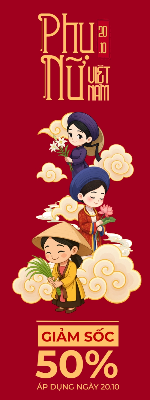 20/10, Ngày phụ nữ Việt Nam, Vietnamese Women's Day, phụ nữ, sự kiện, event, dễ thương, cute, chibi, hoạt hình, cartoon