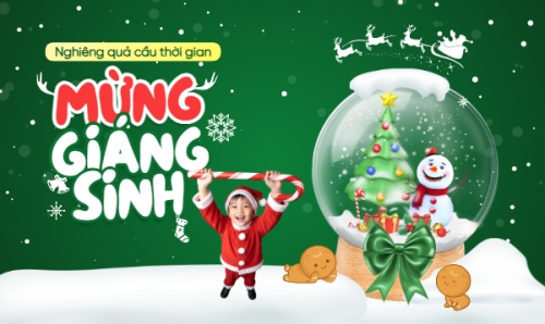 Nghiêng quả cầu thời gian mừng giáng sinh