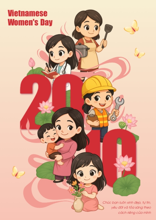 20/10, Ngày phụ nữ Việt Nam, Vietnamese Women's Day, phụ nữ, sự kiện, event, dễ thương, cute, chibi, hoạt hình, cartoon