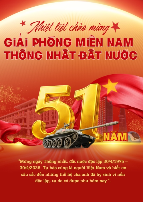 Nhiệt liệt chào mừng ngày Giải phóng miền Nam, thống nhất đất nước