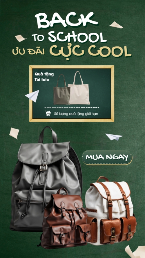 Tựu trường, đến trường, nhập học, giáo dục, education, school, trường học, túi, bag, balo, hiện đại, modern