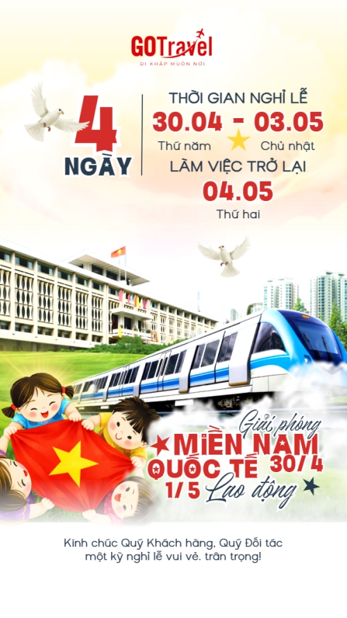 Thông báo nghỉ lễ Giải phóng miền Nam 30/4 và Quốc tế Lao động 1/5