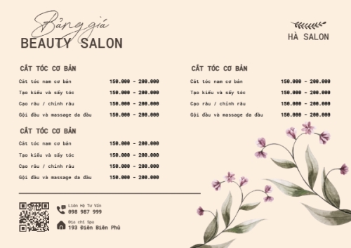 Tiệm tóc, tiệm cắt tóc, salon, nail, spa, beauty, làm đẹp, thẩm mỹ