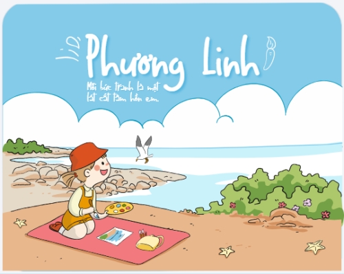 Girl, con gái, vẽ tranh, draw, paint, chibi, art, cartoon, hoạt hình, dễ thương, cute