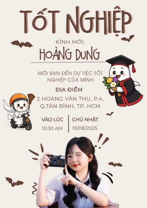 Halloween, tốt nghiệp, graduate, lễ hội ma quái, sự kiện, event, dễ thương, cute, chibi, hoạt hình, cartoon