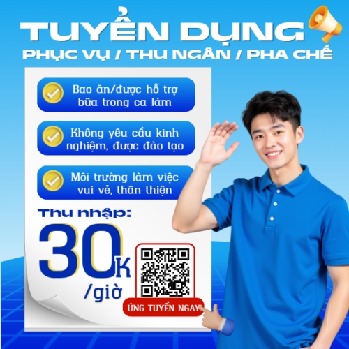 Phục vụ, tuyển dụng, nước uống, juice, giải khát, F&B, drink, hiện đại, modern