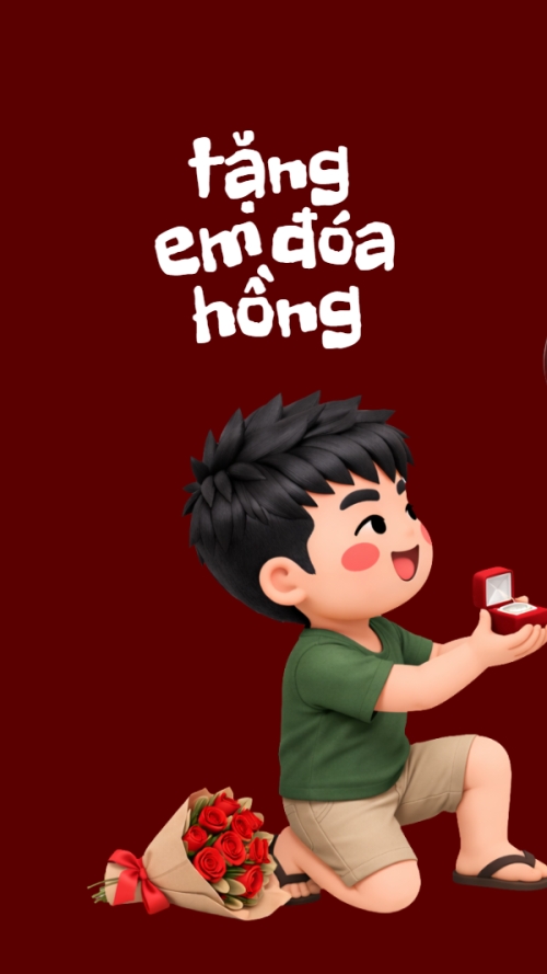 Tặng em đóa hồng Làm vợ anh không?