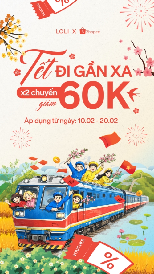 Tết đi gần xa x2 chuyến giảm 60k