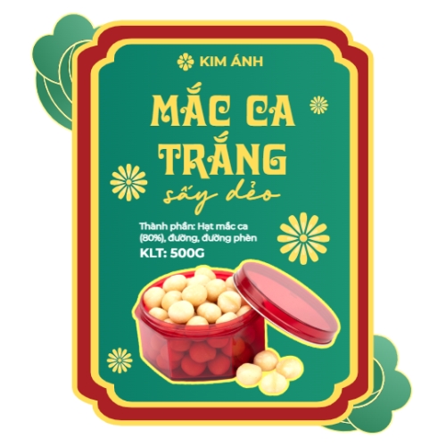 Mắc ca trắng sấy dẻo