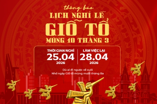 Lịch nghỉ lễ Giỗ Tổ Hùng Vương