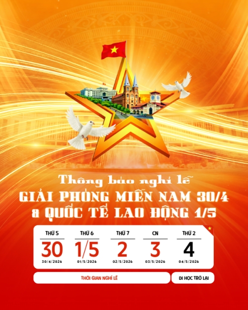 Thông báo nghỉ lễ Giải phóng miền Nam 30/4 và Quốc tế Lao động 1/5