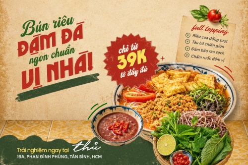 Bún riêu đậm đà hương vị nhà