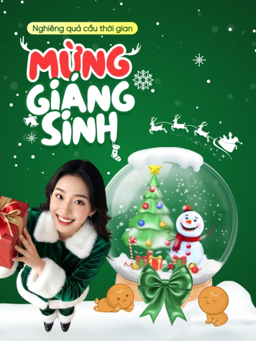 Nghiêng quả cầu thời gian mừng giáng sinh