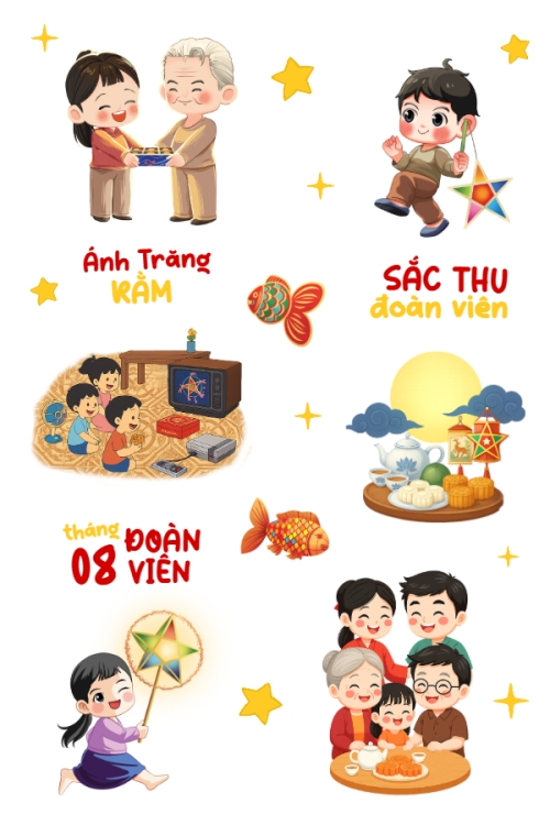 Trung thu, Tết Đoàn Viên, mid-autumn festival, sự kiện, event, dễ thương, cute, chibi, hoạt hình, cartoon