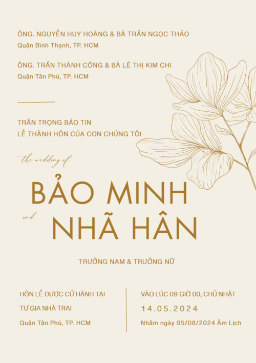 Luxe Gold, hoa lá, thiên nhiên, floral, hiện đại