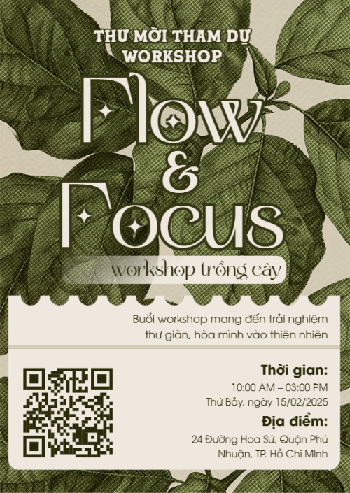 Workshop, trồng cây, sự kiện, event, đơn giản, simple, hiện đại, sang trọng, modern