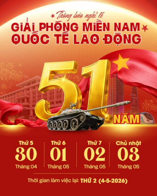 Lịch nghỉ lễ 30/4-1/5