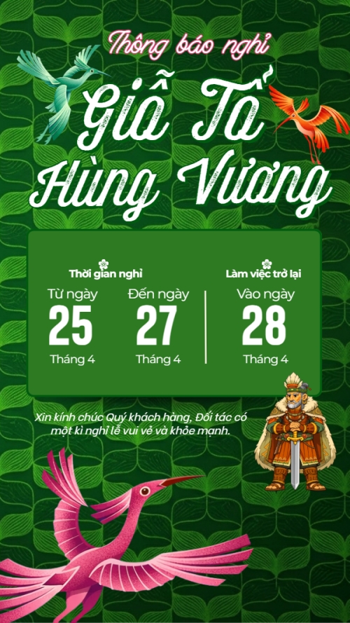 Lịch nghỉ lễ Giỗ Tổ Hùng Vương
