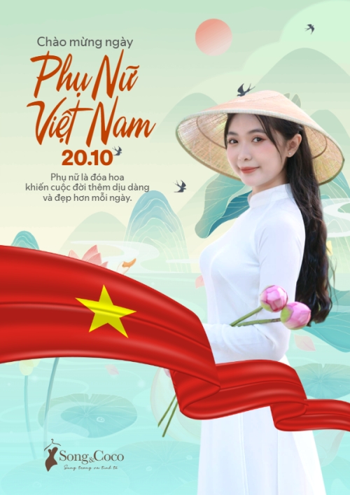 20/10, Ngày phụ nữ Việt Nam, Vietnamese Women's Day, phụ nữ, sự kiện, event, thông báo, chúc mừng, mỹ phẩm, làm đẹp, beauty, hiện đại, modern, hoa lá
