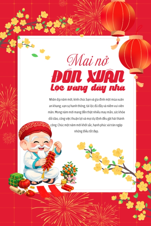 Mai nở đón xuân lộc vàng đầy nhà