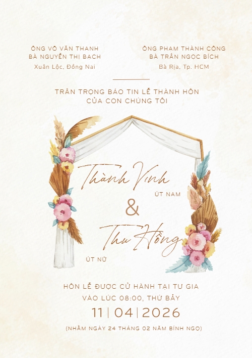 Thiệp cưới Our Happy Day