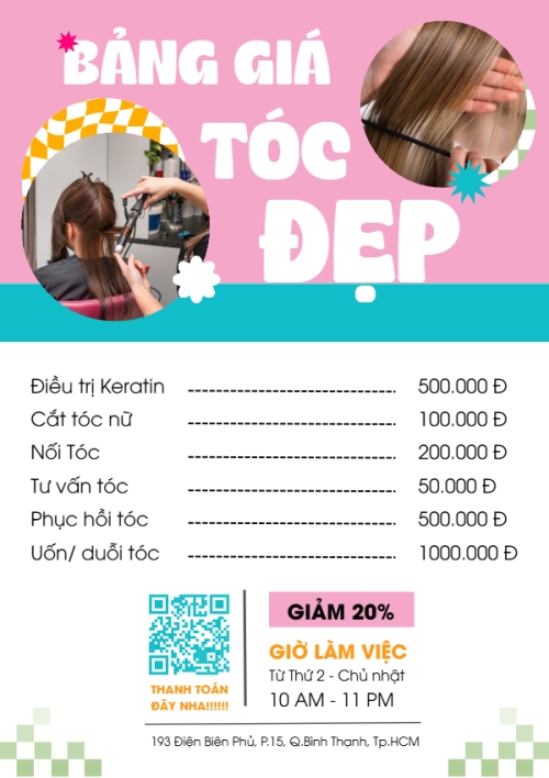 Tiệm tóc, tiệm cắt tóc, salon, nail, spa, beauty, làm đẹp, thẩm mỹ