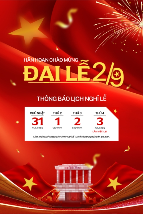 2/9, Quốc Khánh, lễ hội, thông báo, lịch nghỉ, Việt Nam, sự kiện, event, hiện đại, modern