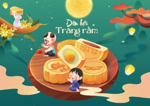 Trung thu, Tết Đoàn Viên, mid-autumn festival, sự kiện, event, dễ thương, cute, chibi, hoạt hình, cartoon
