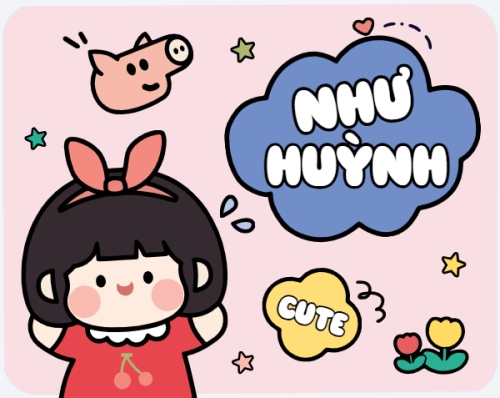 Girl, con gái, chibi, heo, pig, cartoon, hoạt hình, dễ thương, cute