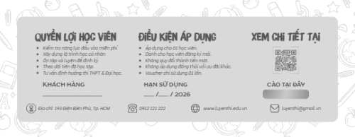 Gift voucher khóa học các môn tự nhiên — 2