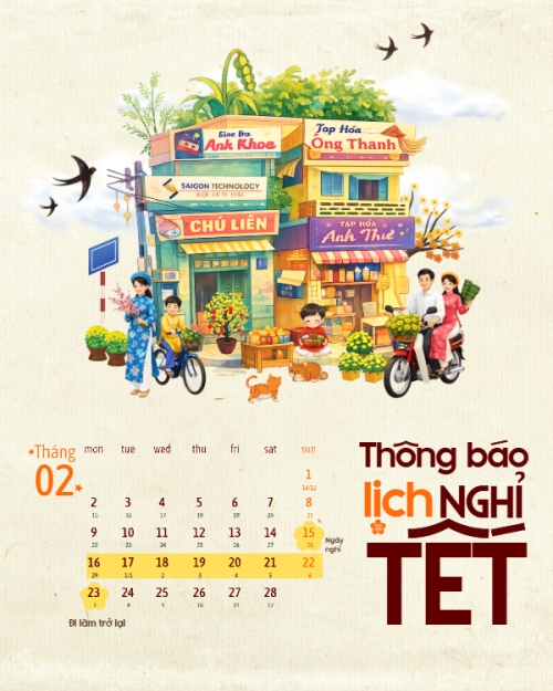 Thông báo nghỉ tết Nguyên Đán