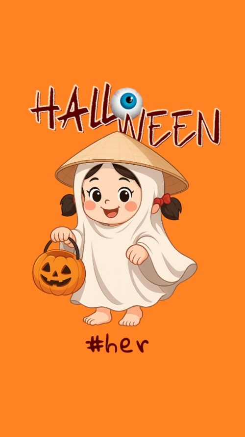 Halloween, lễ hội ma quái, sự kiện, event, dễ thương, cute, chibi, hoạt hình, cartoon