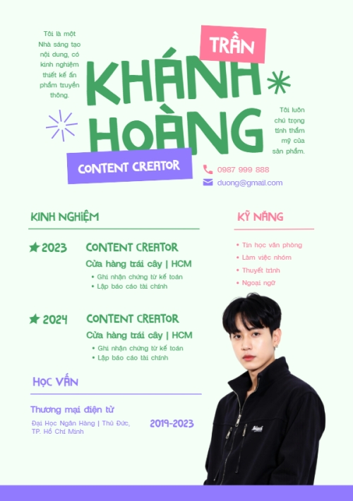 Hồ sơ xin việc Content creator