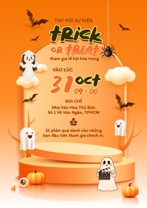 Halloween, lễ hội ma quái, sự kiện, event, dễ thương, cute, chibi, hoạt hình, cartoon