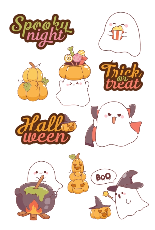 Halloween, lễ hội ma quái, sự kiện, event, dễ thương, cute, chibi, hoạt hình, cartoon