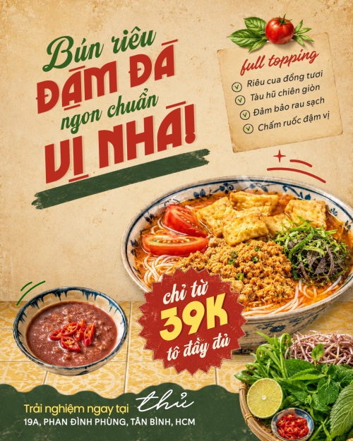 Bún riêu dậm đà vị nhà