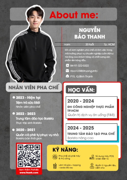 Nhân viên pha chế, barista, nước uống, juice, giải khát, F&B, drink, hiện đại, sang trọng, modern