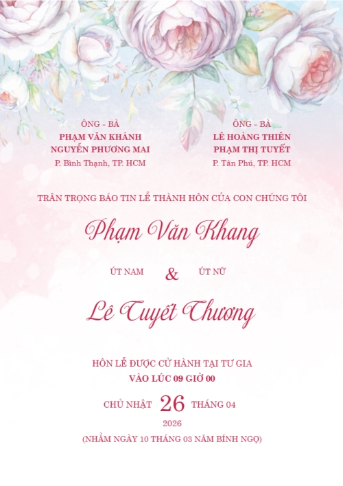 Thiệp cưới Mộng mơ
