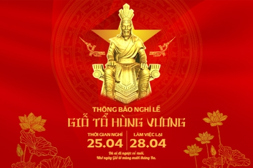 Thông báo nghỉ lễ Giỗ tổ Hùng Vương 2026