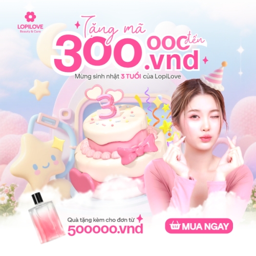 Tặng mã đến 300000.vnd mừng sinh nhật 3 tuổi