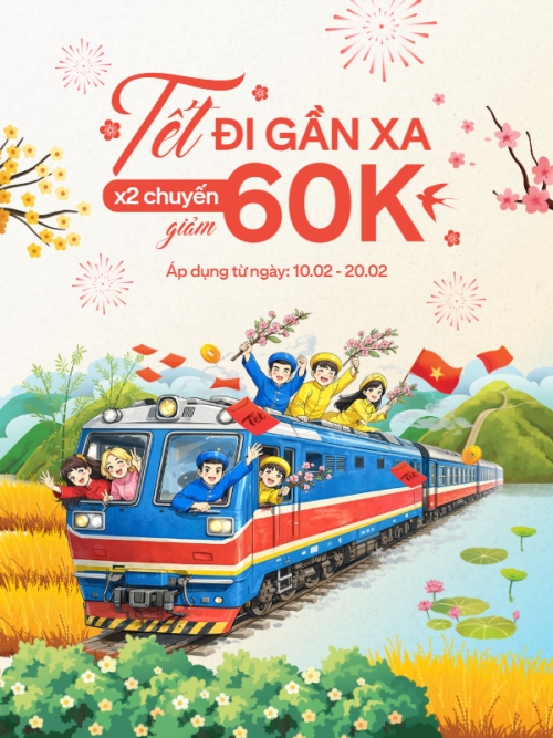 Tết đi gần xa x2 chuyến giảm 60k