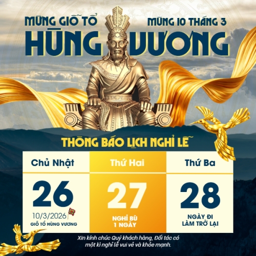 Lịch nghỉ lễ Giỗ Tổ Hùng Vương