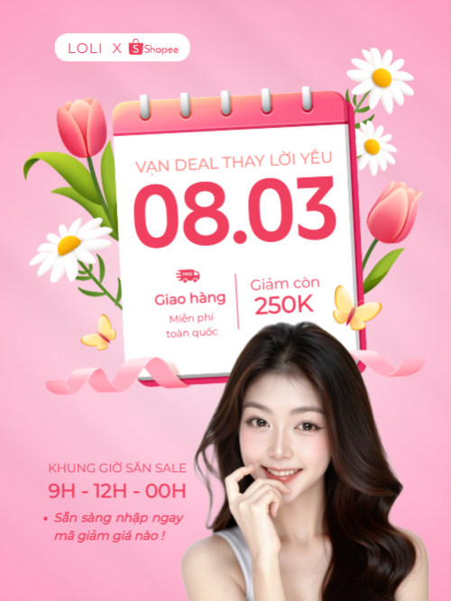 Mua sắm, giảm giá, sale, 8/3, quốc tế phụ nữ, women's day, beauty, làm đẹp, thẩm mỹ, sự kiện, event