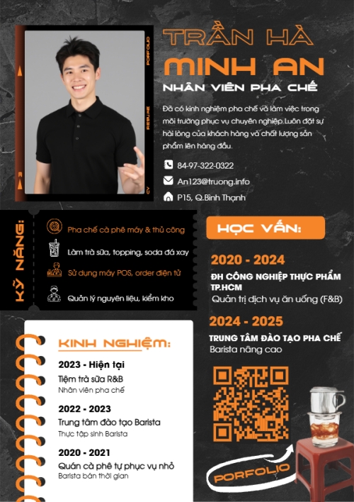 Nhân viên pha chế, barista, nước uống, juice, giải khát, F&B, drink, hiện đại, sang trọng, modern