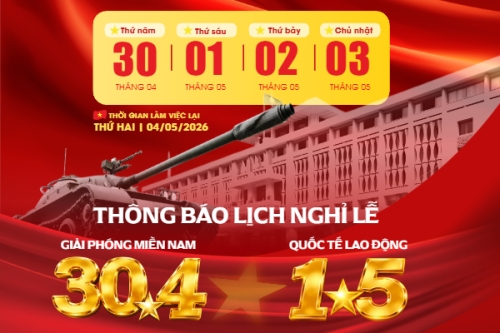 Lịch nghỉ lễ 30/4-1/5