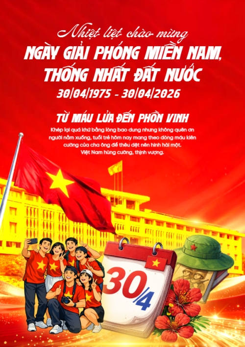 Nhiệt liệt chào mừng ngày Giải phóng miền Nam, thống nhất đất nước