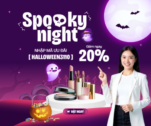 Halloween, lễ hội ma quái, thẩm mỹ, cosmetic, beauty, làm đẹp, sự kiện, event, dễ thương, cute, chibi, hoạt hình, cartoon