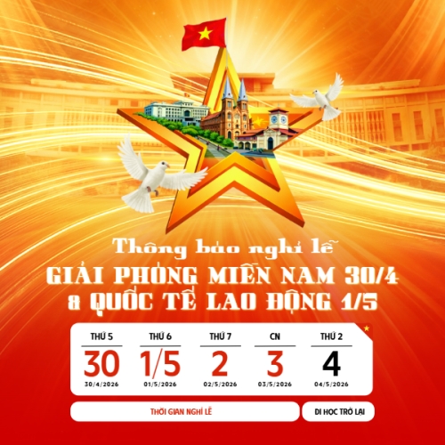 Thông báo nghỉ lễ Giải phóng miền Nam 30/4 và Quốc tế Lao động 1/5